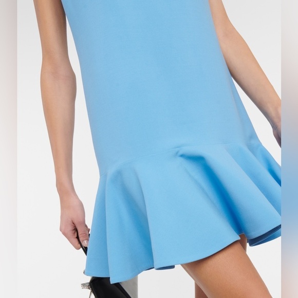 OSCAR DE LA RENTA Jewel Neck Drop Waist Ruffle Sleeveless Mini Dress Size 2 NWT - Picture 4 of 12